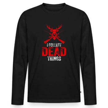 Je collectionne les choses mortes - T-shirt manches longues Premium bio Homme - noir - Devant - Nico (187cm)