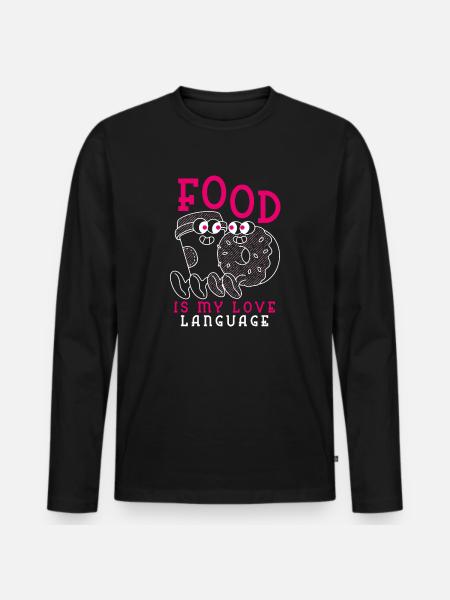 Food Is My Love Language - Men's Premium Organic Long Sleeve Shirt - black