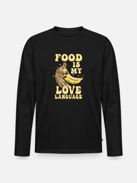 Food Is My Love Language - Men's Premium Organic Long Sleeve Shirt - black