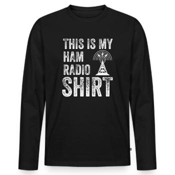 This Is My Ham Radio - Men's Premium Organic Long Sleeve Shirt - black - Front - Nico (187cm)