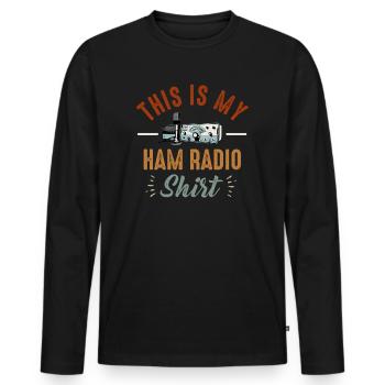 This Is My Ham Radio - Men's Premium Organic Long Sleeve Shirt - black - Front - Nico (187cm)