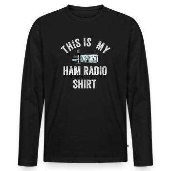 This Is My Ham Radio - Men's Premium Organic Long Sleeve Shirt - black - Front - Nico (187cm)