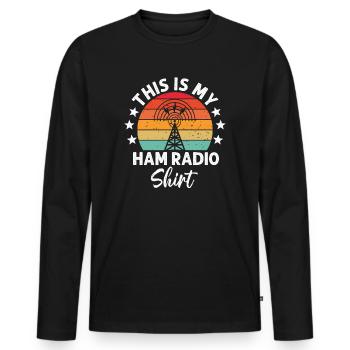 This Is My Ham Radio - Men's Premium Organic Long Sleeve Shirt - black - Front - Nico (187cm)