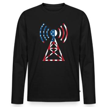 Mon antenne est plus grande que la vôtre - T-shirt manches longues Premium bio Homme - noir - Devant - Nico (187cm)
