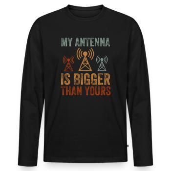 Mon antenne est plus grande que la vôtre - T-shirt manches longues Premium bio Homme - noir - Devant - Nico (187cm)