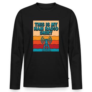 This Is My Ham Radio - Men's Premium Organic Long Sleeve Shirt - black - Front - Nico (187cm)