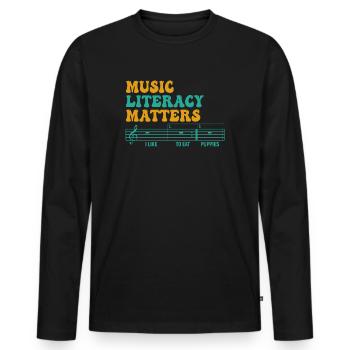 Music Literacy Matters - Men's Premium Organic Long Sleeve Shirt - black - Front - Nico (187cm)