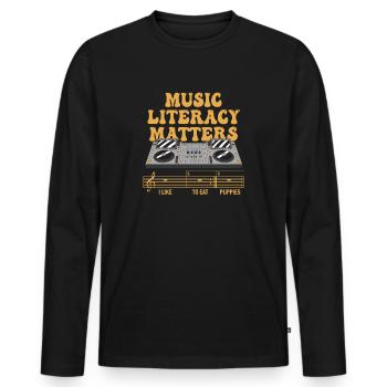 Music Literacy Matters - Men's Premium Organic Long Sleeve Shirt - black - Front - Nico (187cm)