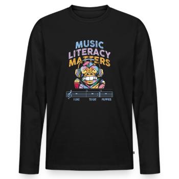 Music Literacy Matters - Men's Premium Organic Long Sleeve Shirt - black - Front - Nico (187cm)