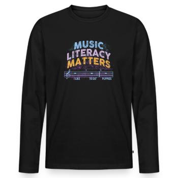 Music Literacy Matters - Men's Premium Organic Long Sleeve Shirt - black - Front - Nico (187cm)