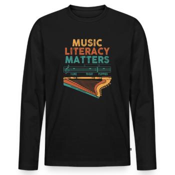 Music Literacy Matters - Men's Premium Organic Long Sleeve Shirt - black - Front - Nico (187cm)