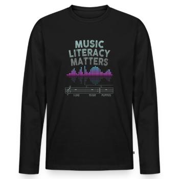 Music Literacy Matters - Men's Premium Organic Long Sleeve Shirt - black - Front - Nico (187cm)