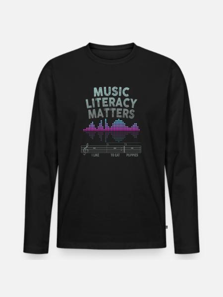 Music Literacy Matters - Men's Premium Organic Long Sleeve Shirt - black