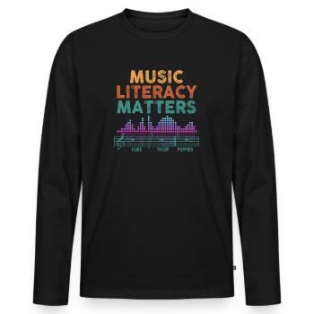 Music Literacy Matters - Men's Premium Organic Long Sleeve Shirt - black - Front - Nico (187cm)