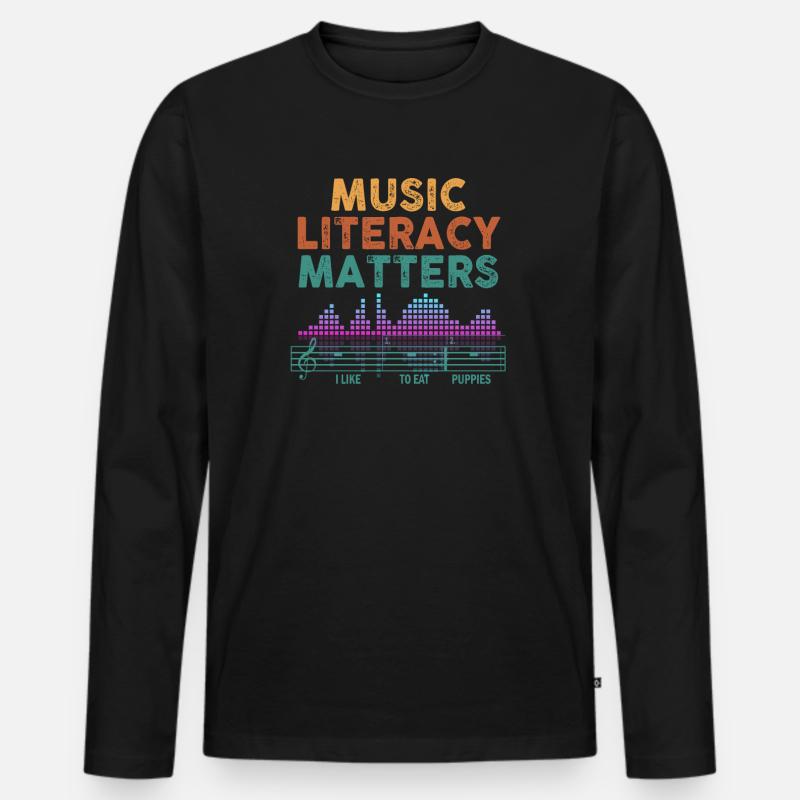 Musikkompetenz ist wichtig - Männer Premium Bio Langarmshirt - Schwarz