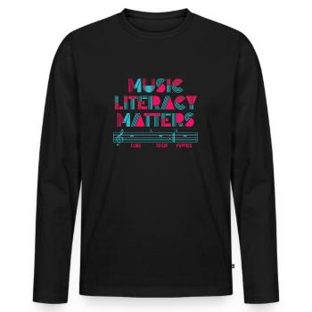 Music Literacy Matters - Men's Premium Organic Long Sleeve Shirt - black - Front - Nico (187cm)