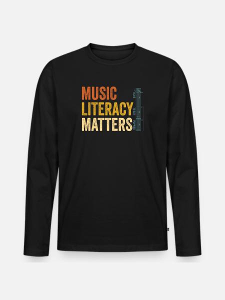 Music Literacy Matters - Men's Premium Organic Long Sleeve Shirt - black