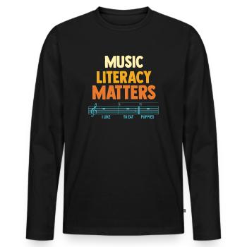 Music Literacy Matters - Men's Premium Organic Long Sleeve Shirt - black - Front - Nico (187cm)