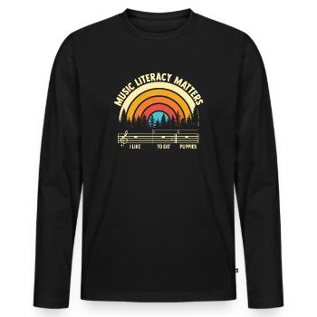 Music Literacy Matters - Men's Premium Organic Long Sleeve Shirt - black - Front - Nico (187cm)