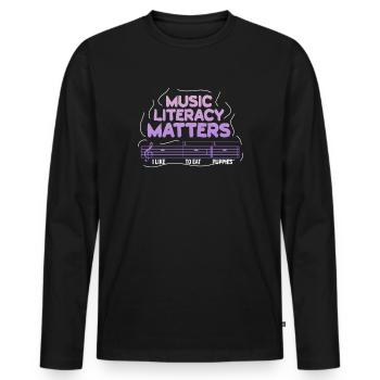 Music Literacy Matters - Men's Premium Organic Long Sleeve Shirt - black - Front - Nico (187cm)