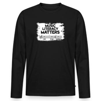 Music Literacy Matters - Men's Premium Organic Long Sleeve Shirt - black - Front - Nico (187cm)