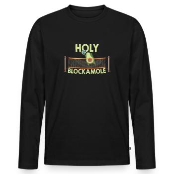 Holy Blockamole Volleyball Avocado - Men's Premium Organic Long Sleeve Shirt - black - Front - Nico (187cm)