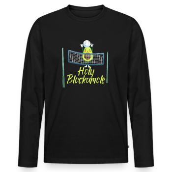 Holy Blockamole Volleyball Avocado - Men's Premium Organic Long Sleeve Shirt - black - Front - Nico (187cm)