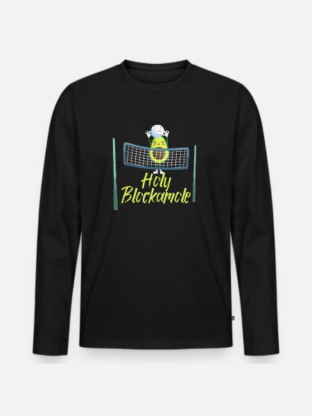 Holy Blockamole Volleyball Avocado - Men's Premium Organic Long Sleeve Shirt - black