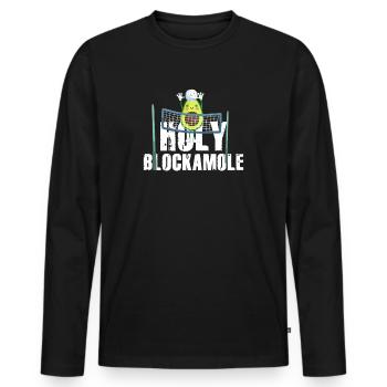 Holy Blockamole Volleyball Avocado - Men's Premium Organic Long Sleeve Shirt - black - Front - Nico (187cm)