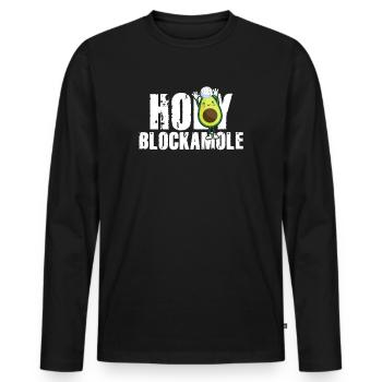 Holy Blockamole Volleyball Avocado - Men's Premium Organic Long Sleeve Shirt - black - Front - Nico (187cm)