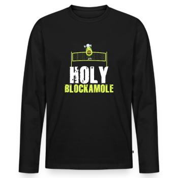 Holy Blockamole Volleyball Avocado - Men's Premium Organic Long Sleeve Shirt - black - Front - Nico (187cm)