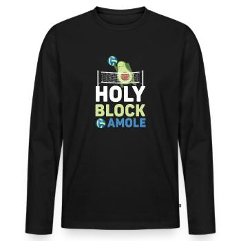 Holy Blockamole Volleyball Avocado - Men's Premium Organic Long Sleeve Shirt - black - Front - Nico (187cm)