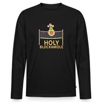 Holy Blockamole Volleyball Avocado - Men's Premium Organic Long Sleeve Shirt - black - Front - Nico (187cm)