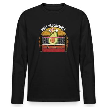Holy Blockamole Volleyball Avocado - Men's Premium Organic Long Sleeve Shirt - black - Front - Nico (187cm)