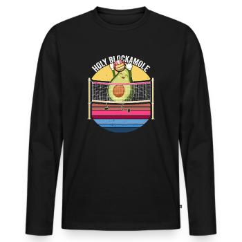 Holy Blockamole Volleyball Avocado - Men's Premium Organic Long Sleeve Shirt - black - Front - Nico (187cm)