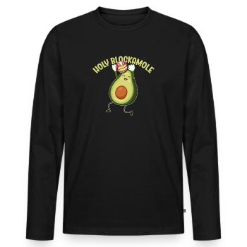 Holy Blockamole Volleyball Avocado - Men's Premium Organic Long Sleeve Shirt - black - Front - Nico (187cm)