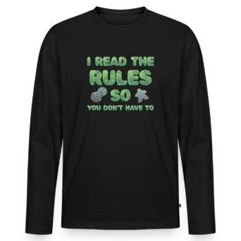 I Read The Rules So You Dont Have To - Men's Premium Organic Long Sleeve Shirt - black - Front - Nico (187cm)