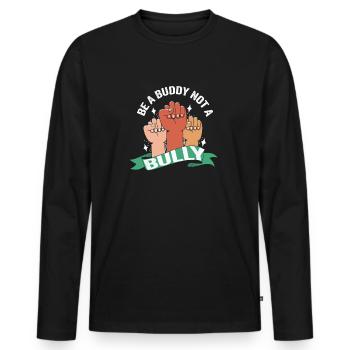 Sei ein Kumpel, kein Mobber Anti-Mobbing - Männer Premium Bio Langarmshirt - Schwarz - Vorne - Nico (187cm)