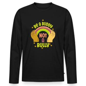 Sei ein Kumpel, kein Mobber Anti-Mobbing - Männer Premium Bio Langarmshirt - Schwarz - Vorne - Nico (187cm)