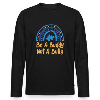 Sei ein Kumpel, kein Mobber Anti-Mobbing - Männer Premium Bio Langarmshirt - Schwarz - Vorne - Nico (187cm)