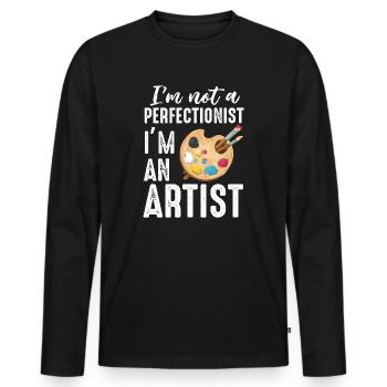 I'm Not A Perfectionist I'm An Artist - Men's Premium Organic Long Sleeve Shirt - black - Front - Nico (187cm)