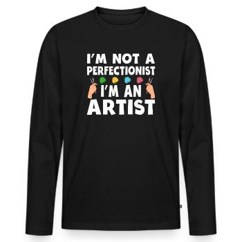 I'm Not A Perfectionist I'm An Artist - Men's Premium Organic Long Sleeve Shirt - black - Front - Nico (187cm)
