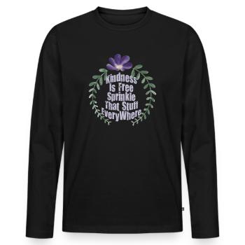 La gentillesse est gratuite, saupoudrez ce truc partout - T-shirt manches longues Premium bio Homme - noir - Devant - Nico (187cm)