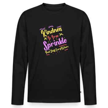 La gentillesse est gratuite, saupoudrez ce truc partout - T-shirt manches longues Premium bio Homme - noir - Devant - Nico (187cm)