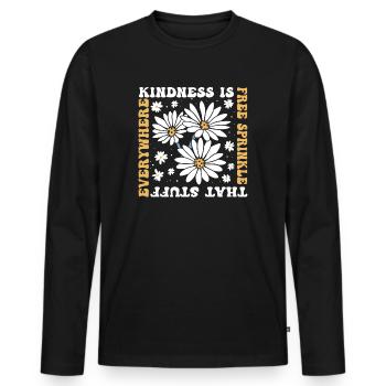 La gentillesse est gratuite, saupoudrez ce truc partout - T-shirt manches longues Premium bio Homme - noir - Devant - Nico (187cm)