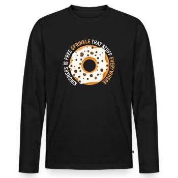 La gentillesse est gratuite, saupoudrez ce truc partout - T-shirt manches longues Premium bio Homme - noir - Devant - Nico (187cm)