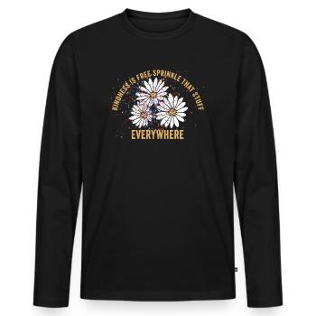 La gentillesse est gratuite, saupoudrez ce truc partout - T-shirt manches longues Premium bio Homme - noir - Devant - Nico (187cm)