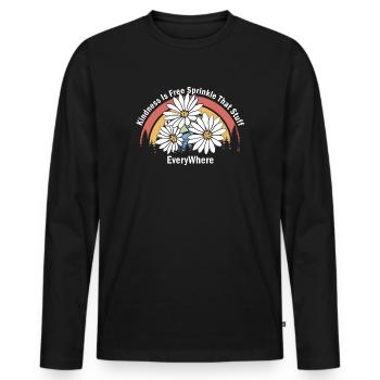 La gentillesse est gratuite, saupoudrez ce truc partout - T-shirt manches longues Premium bio Homme - noir - Devant - Nico (187cm)
