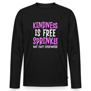 La gentillesse est gratuite, saupoudrez ce truc partout - T-shirt manches longues Premium bio Homme - noir - Devant - Nico (187cm)
