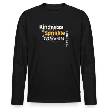 La gentillesse est gratuite, saupoudrez ce truc partout - T-shirt manches longues Premium bio Homme - noir - Devant - Nico (187cm)